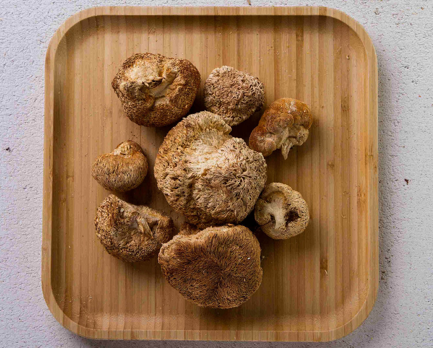
                  
                    Lion’s mane mushroom dried caps
                  
                
